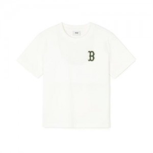 MLB Monogram Camping Big Logo T Shirt Tops White | Australia_MLB99581