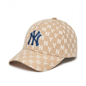 MLB Monogram Classic Baseball Caps Beige | Australia_MLB12508