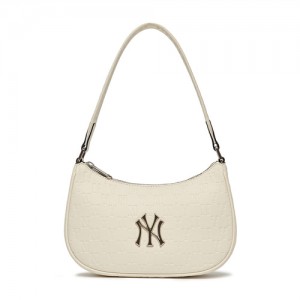 MLB Monogram Embo Crossbody Bags White | Australia_MLB21513