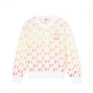 MLB Monogram Gradation Cardigan Tops Pink | Australia_MLB95637