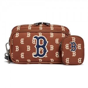 MLB Monogram Mini Crossbody Bags Brown | Australia_MLB35499