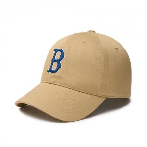 MLB N Cover Fit Slider Baseball Caps Beige | Australia_MLB51483