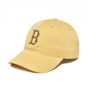 MLB N Cover Fit Slider Baseball Caps Yellow | Australia_MLB73888