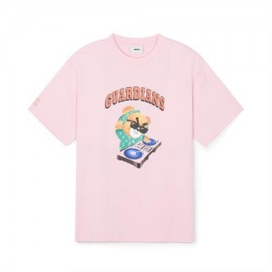 MLB Summer Mega Bear Overfit T Shirts Pink | Australia_MLB28105