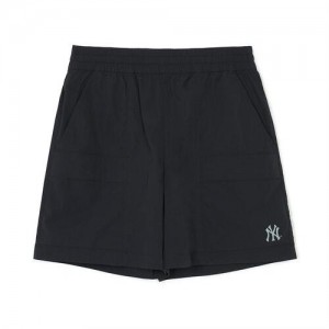 MLB Varsity Basic 7.5in Nylon Woven Shorts Bottoms Black | Australia_MLB64286