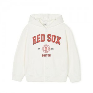 MLB Varsity Button Hoodie Tops White | Australia_MLB10752