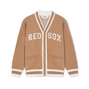 MLB Varsity Cardigan Tops Beige | Australia_MLB54258