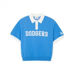 MLB Varsity Collar Sweater T Shirts Blue | Australia_MLB37744