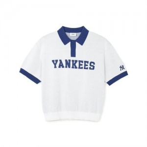 MLB Varsity Collar Sweater T Shirts White | Australia_MLB77777