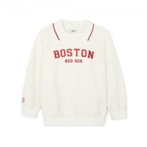 MLB Varsity Collar Sweatshirt Tops White | Australia_MLB86127