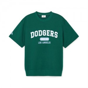 MLB Varsity Half Sleeve Sweatshirts T Shirts Green | Australia_MLB89387