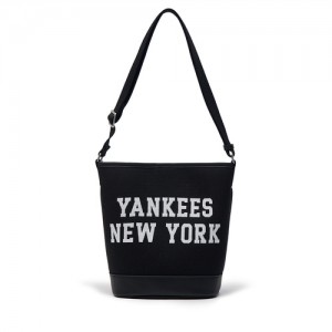 MLB Varsity Jacquard Canvas Crossbody Bags Black | Australia_MLB79313