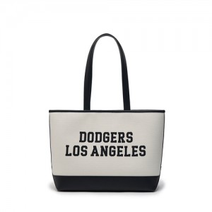 MLB Varsity Jacquard Canvas Large Tote Bags White | Australia_MLB92828