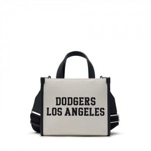 MLB Varsity Jacquard Canvas Small Tote Bags White | Australia_MLB19866