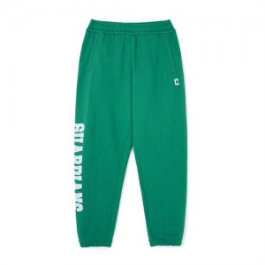 MLB Varsity Logo Track Pants Bottoms Green | Australia_MLB51938