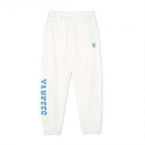 MLB Varsity Logo Track Pants Bottoms White | Australia_MLB96879