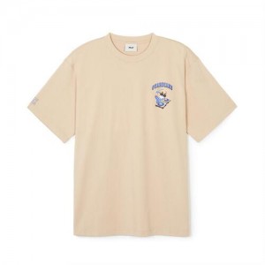 MLB Varsity Mega Bear Overfit T Shirts Beige | Australia_MLB86149