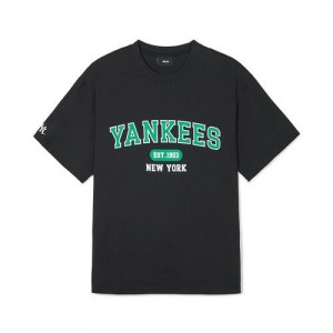 MLB Varsity Over Fit T Shirts Black | Australia_MLB12505