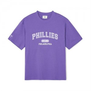 MLB Varsity Over Fit T Shirts Purple | Australia_MLB69764