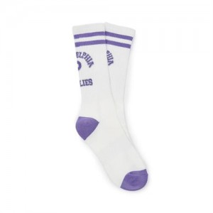 MLB Varsity Point Skate Socks Accessories Purple | Australia_MLB84126