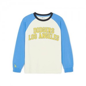 MLB Varsity Raglan T Shirt Tops Blue | Australia_MLB53114