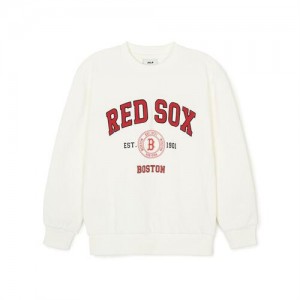 MLB Varsity Sweatshirt Tops White | Australia_MLB31344