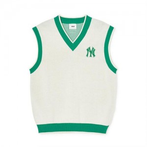 MLB Varsity Vest Sweaters White | Australia_MLB86109