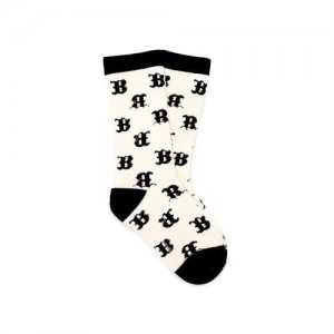 MLB Winter Monogram Board Socks Accessories White | Australia_MLB33698