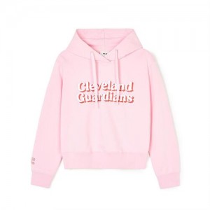 MLB Women Varsity Crop Hoodie Pink | Australia_MLB45112