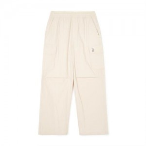 MLB Women`s Basic Gorpcore Parachute Pants Bottoms Beige | Australia_MLB27326