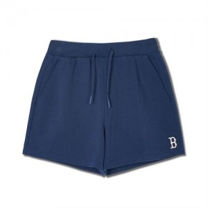 MLB Women`s Basic Small Logo 5in Shorts Bottoms Navy | Australia_MLB74738