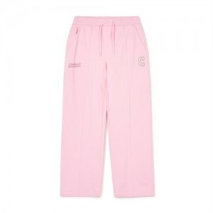 MLB Women`s Varsity Pintuck Wide Pants Bottoms Pink | Australia_MLB88356