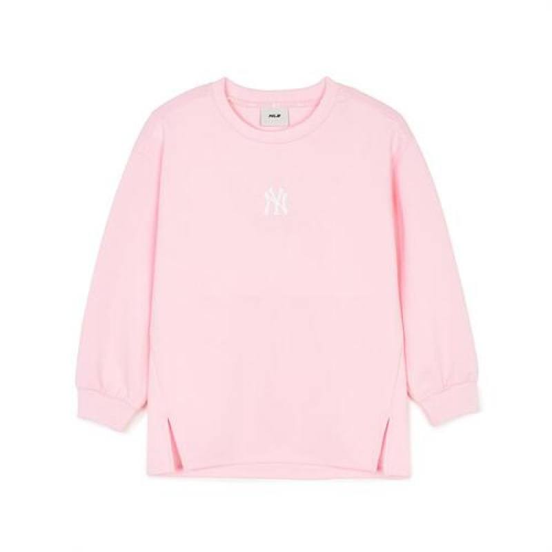 MLB Athleisure Long Sweatshirt Tops Pink | Australia_MLB41387