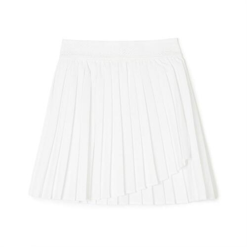 MLB Athleisure Pleats Wrap Skirt Bottoms White | Australia_MLB81175