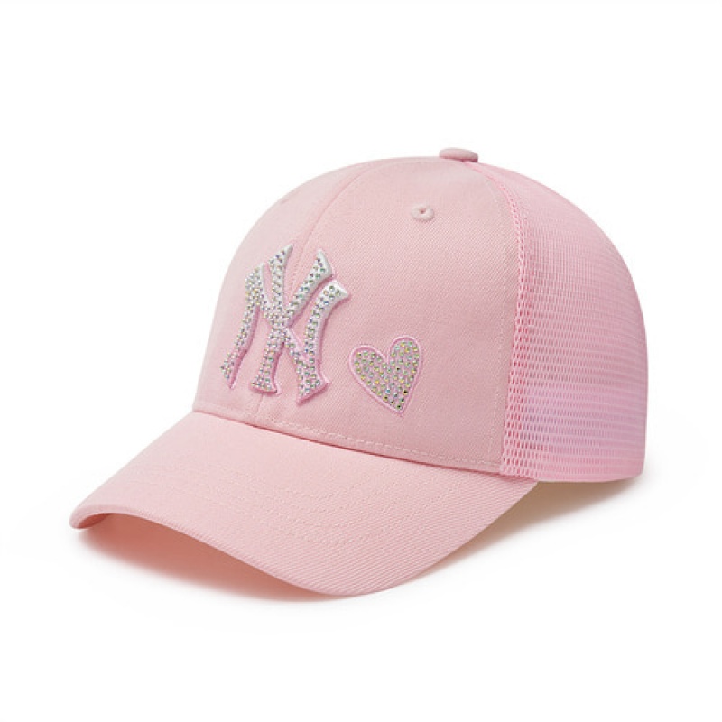 MLB Baisc Girl`s Stone Cap Pink | Australia_MLB43382