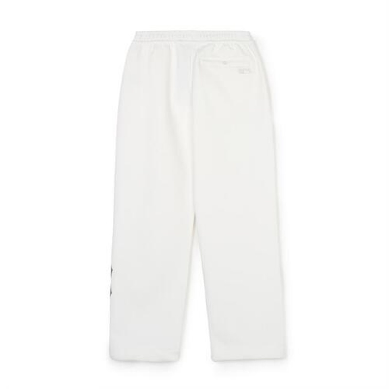 MLB Basic Big Logo 2way Track Pants Bottoms White | Australia_MLB45415