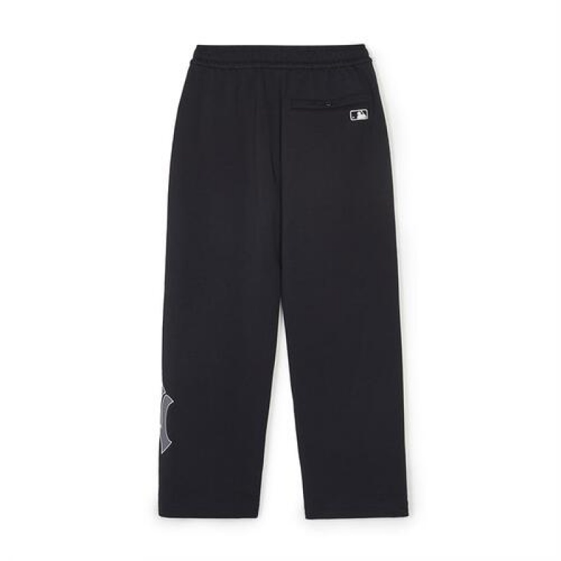 MLB Basic Big Logo 2way Track Pants Bottoms Black | Australia_MLB59800