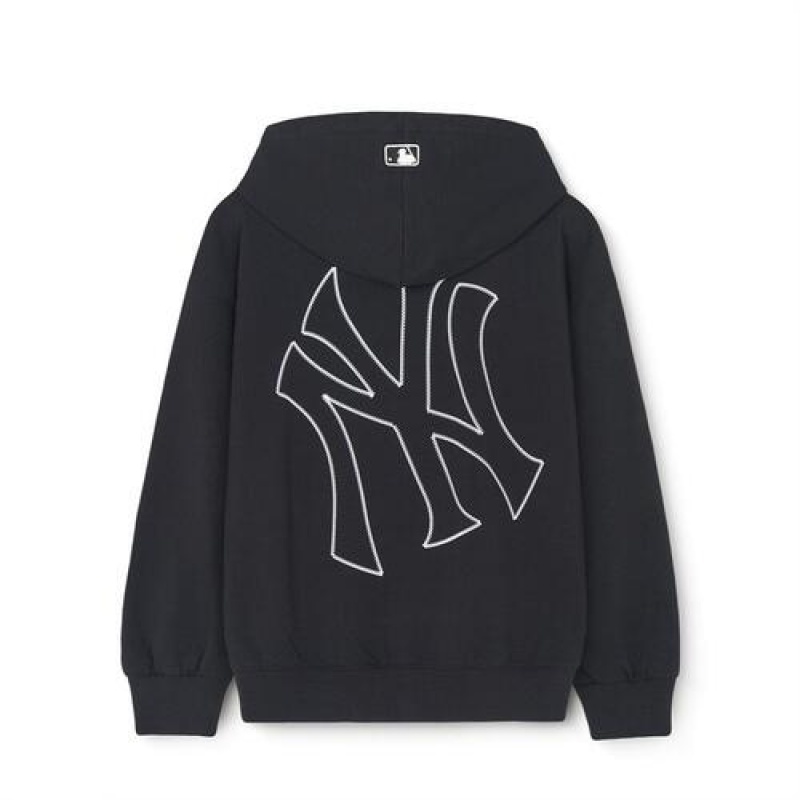 MLB Basic Big Logo Hoodie Tops Black | Australia_MLB52767