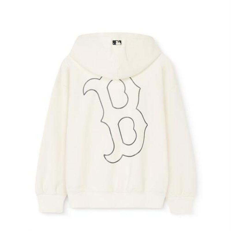 MLB Basic Big Logo Hoodie Tops White | Australia_MLB59051