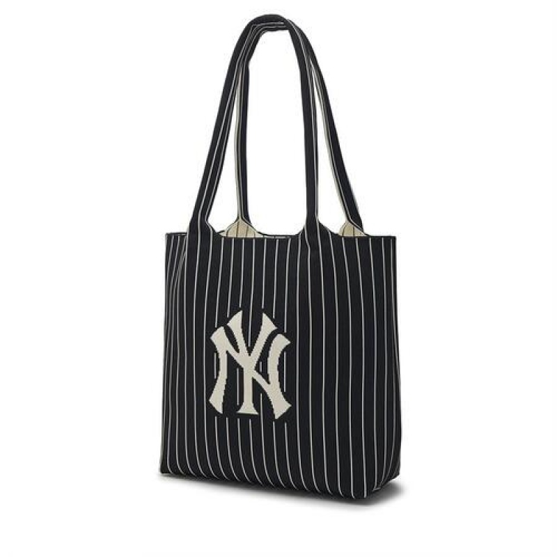 MLB Basic Big Logo Knit Tote Bags Black | Australia_MLB13430