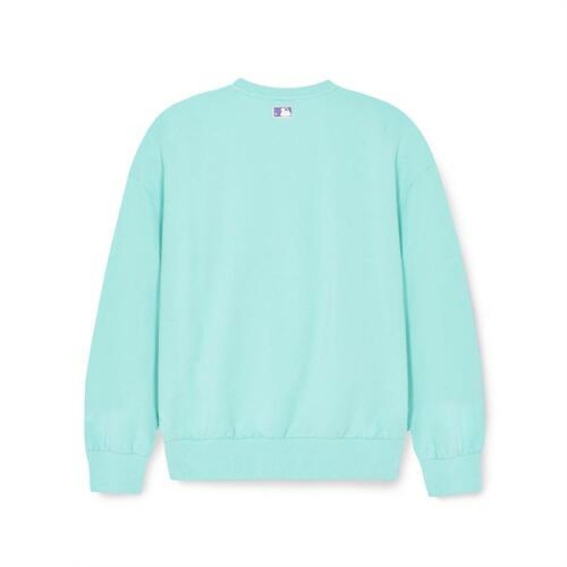 MLB Basic Big Logo Sweatshirt Tops Light Blue | Australia_MLB49370