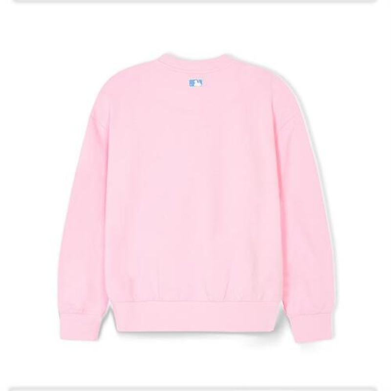 MLB Basic Big Logo Sweatshirt Tops Pink | Australia_MLB52191