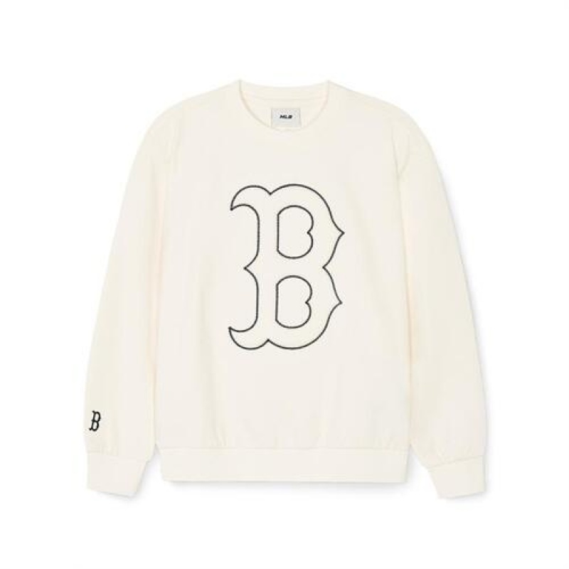 MLB Basic Big Logo Sweatshirt Tops White | Australia_MLB49842