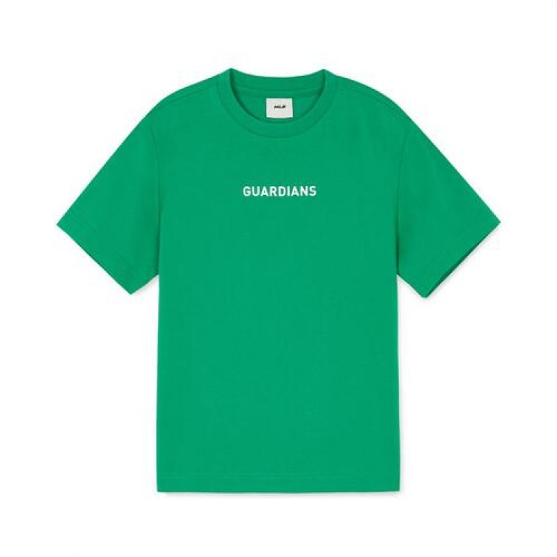 MLB Basic Big Logo T Shirt Tops Green | Australia_MLB74026