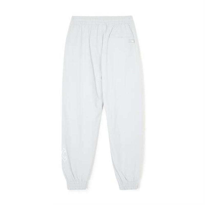 MLB Basic Big&mega Logo Summer Stretch Woven Track Pants Bottoms White | Australia_MLB21454