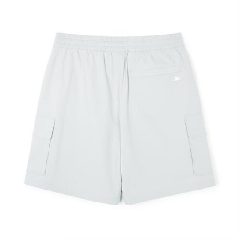 MLB Basic Cotton Touch Wide Cargo 9in Shorts Bottoms White | Australia_MLB41148