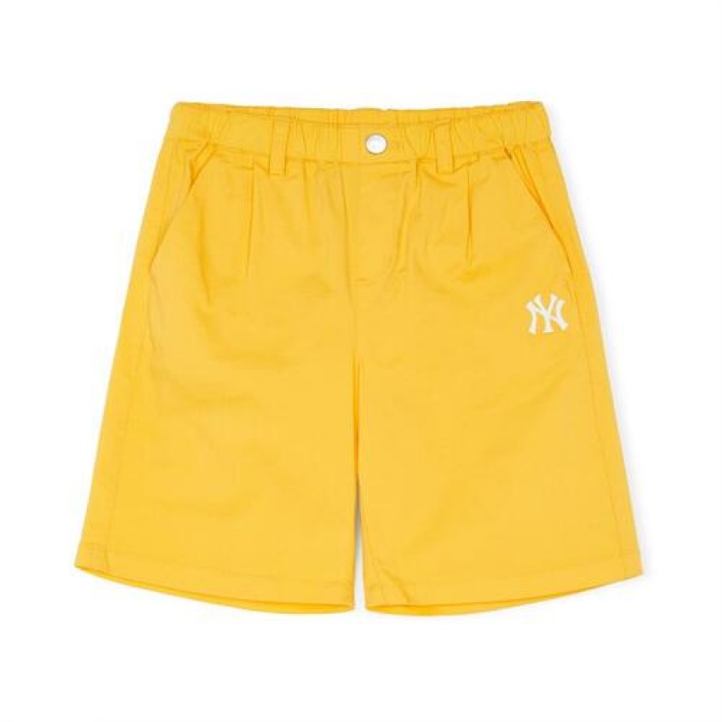 MLB Basic Cotton Woven Shorts Bottoms Yellow | Australia_MLB30926