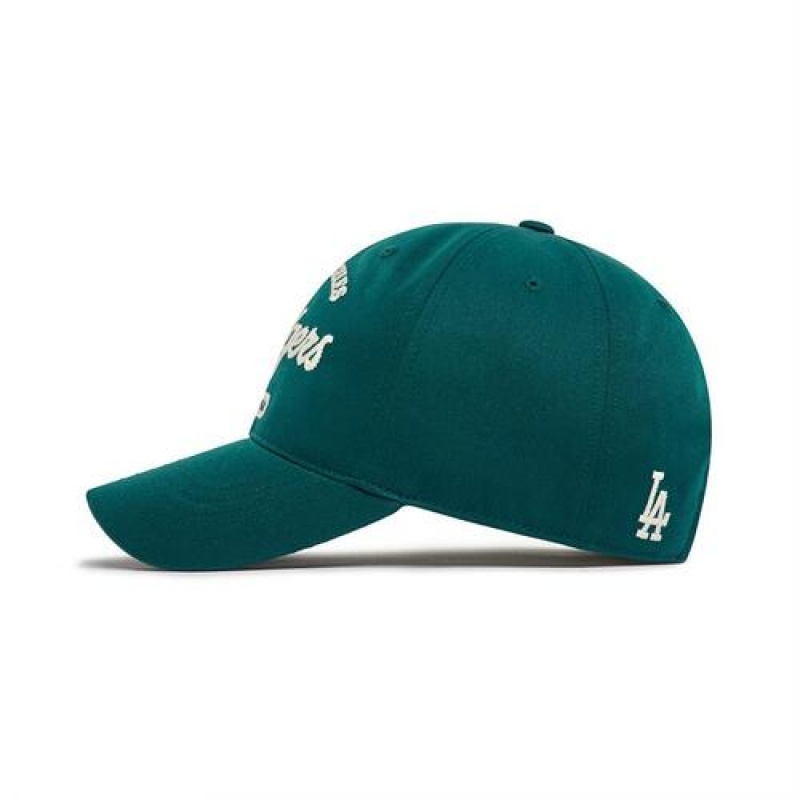 MLB Basic Cursive Logo Unstructured Baseball Caps Green | Australia_MLB47037