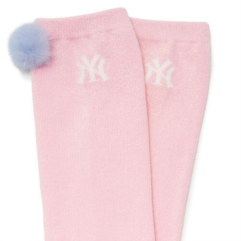 MLB Basic Girls Knee Socks Accessories Pink | Australia_MLB80970