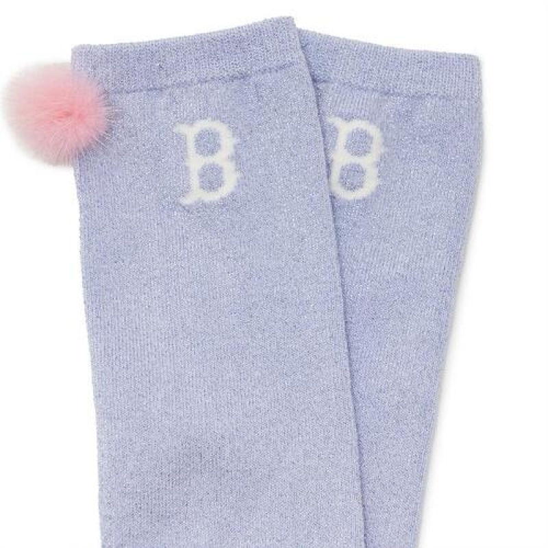 MLB Basic Girls Knee Socks Accessories Purple | Australia_MLB67052